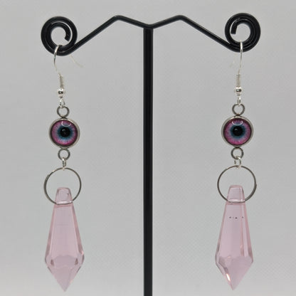 ✨The Fanglacrimae✨ | Glass Eye & Crystal Fang Dangle Earrings