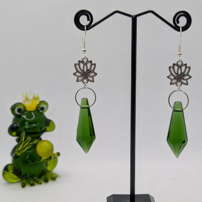 ✨The Bloomshards✨ | Floral Glass Crystal Drop Earrings