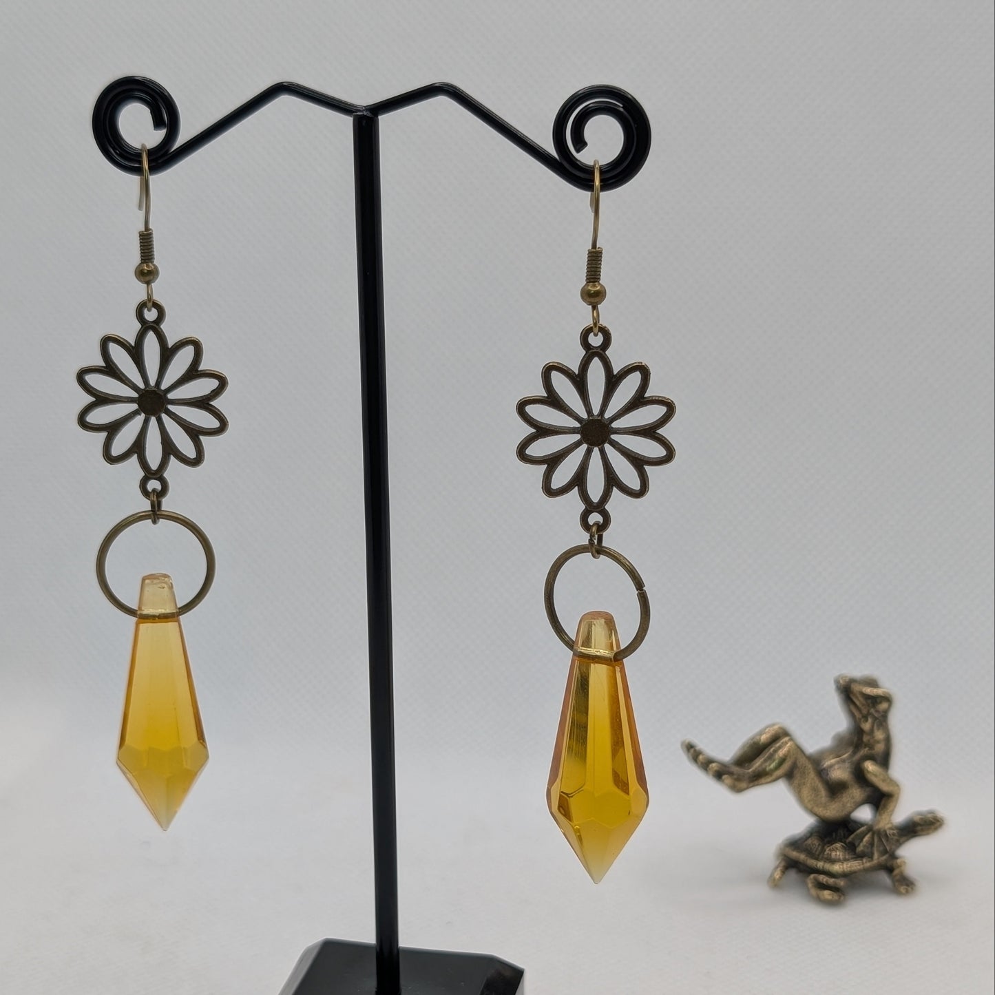 ✨The Bloomshards✨ | Floral Glass Crystal Drop Earrings