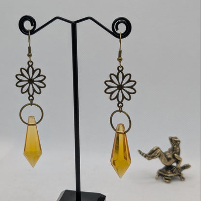 ✨The Bloomshards✨ | Floral Glass Crystal Drop Earrings