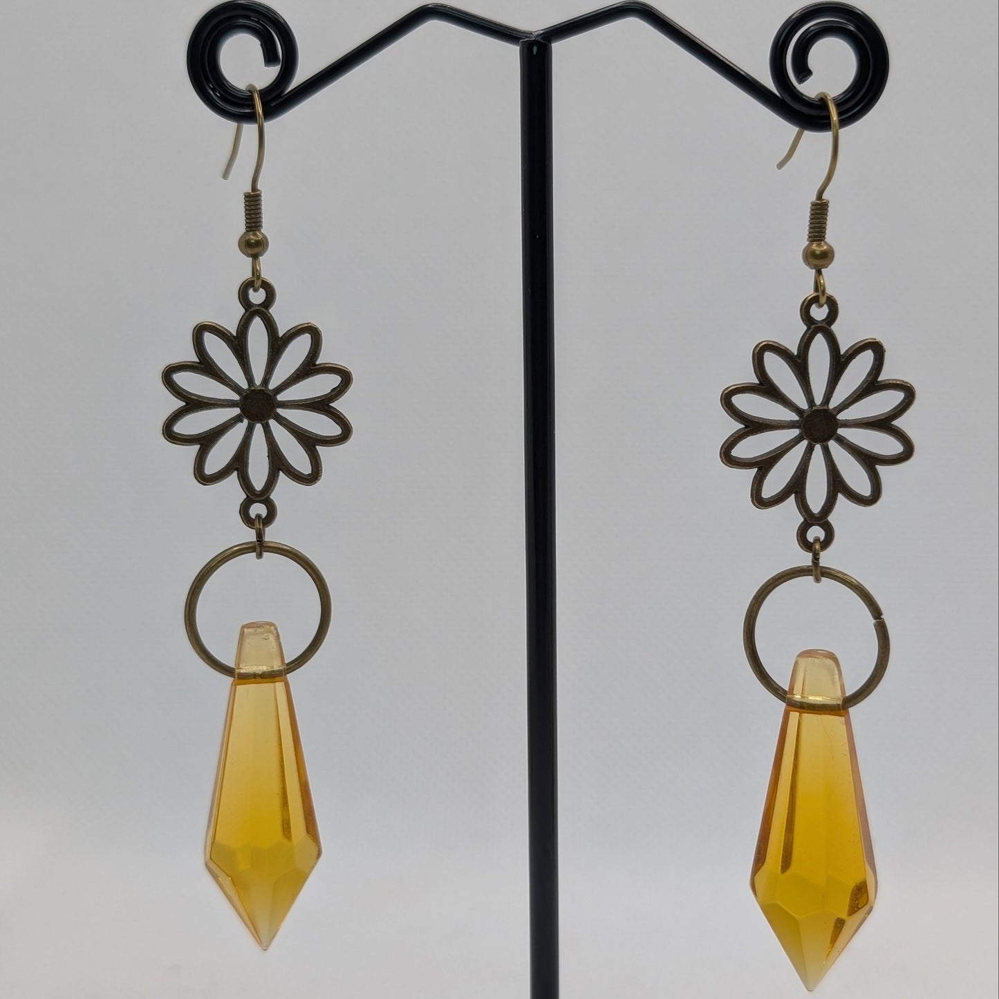 ✨The Bloomshards✨ | Floral Glass Crystal Drop Earrings