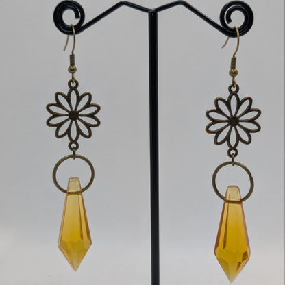 ✨The Bloomshards✨ | Floral Glass Crystal Drop Earrings