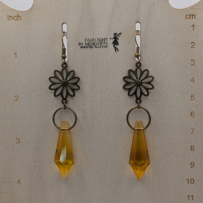 ✨The Bloomshards✨ | Floral Glass Crystal Drop Earrings