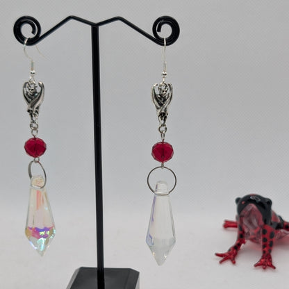 ✨The Sonarshards✨ | Bat & Faceted Glass Gothic Dangle Earrings