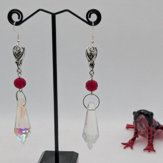 ✨The Sonarshards✨ | Bat & Faceted Glass Gothic Dangle Earrings