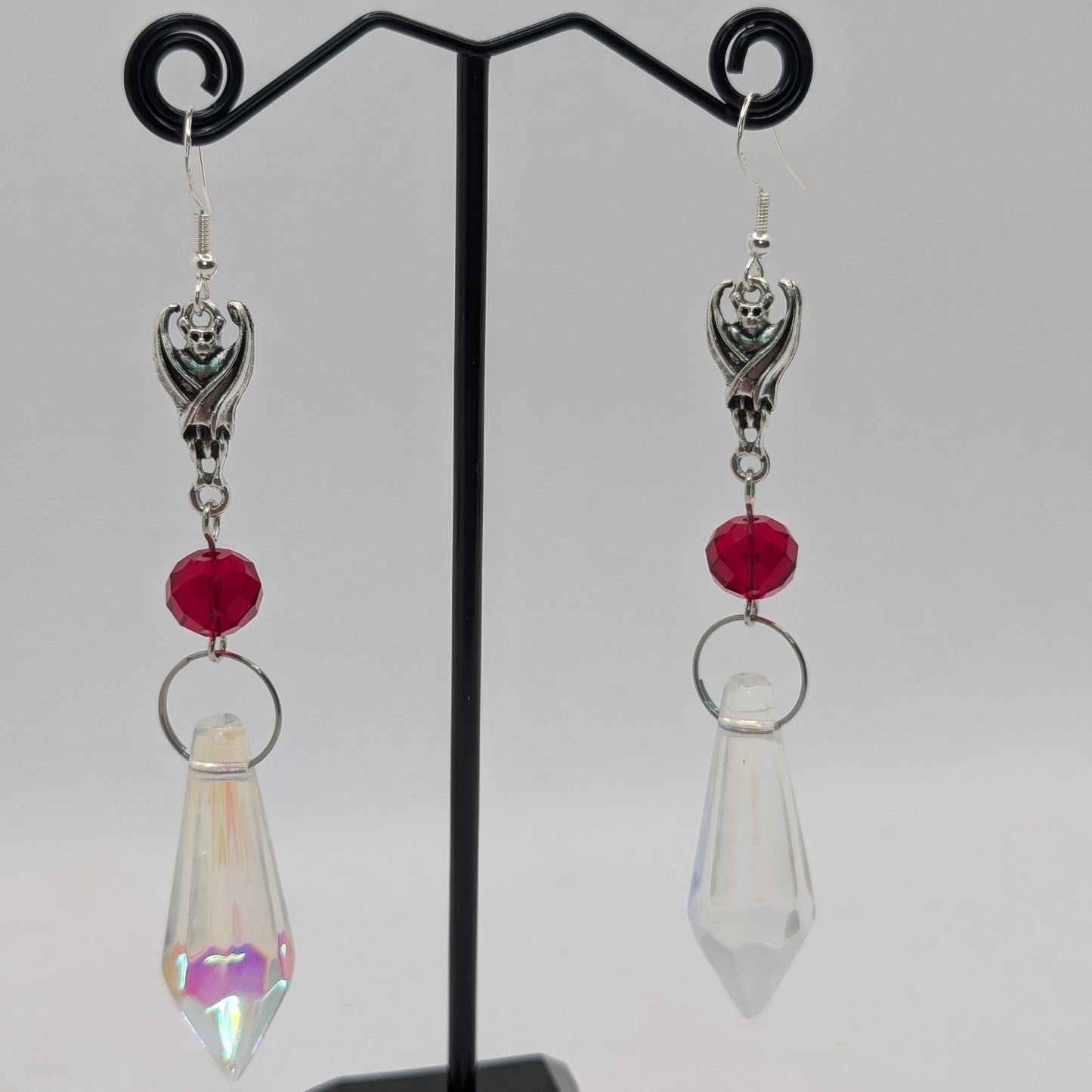✨The Sonarshards✨ | Bat & Faceted Glass Gothic Dangle Earrings