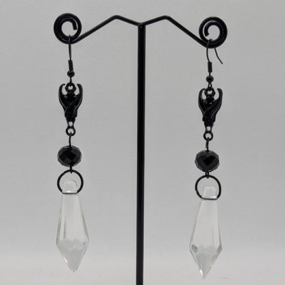 ✨The Sonarshards✨ | Bat & Faceted Glass Gothic Dangle Earrings