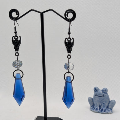 ✨The Sonarshards✨ | Bat & Faceted Glass Gothic Dangle Earrings