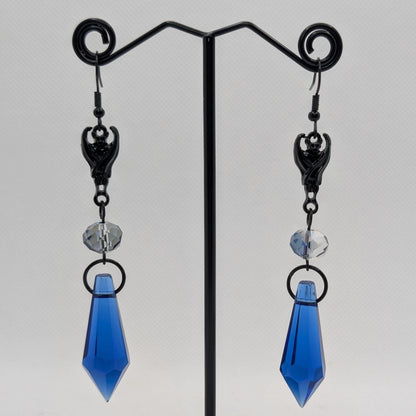 ✨The Sonarshards✨ | Bat & Faceted Glass Gothic Dangle Earrings