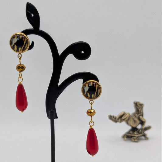 ✨The Gazewept✨ | Glass Eye, Faceted Bead & Teardrop Dangle Earrings