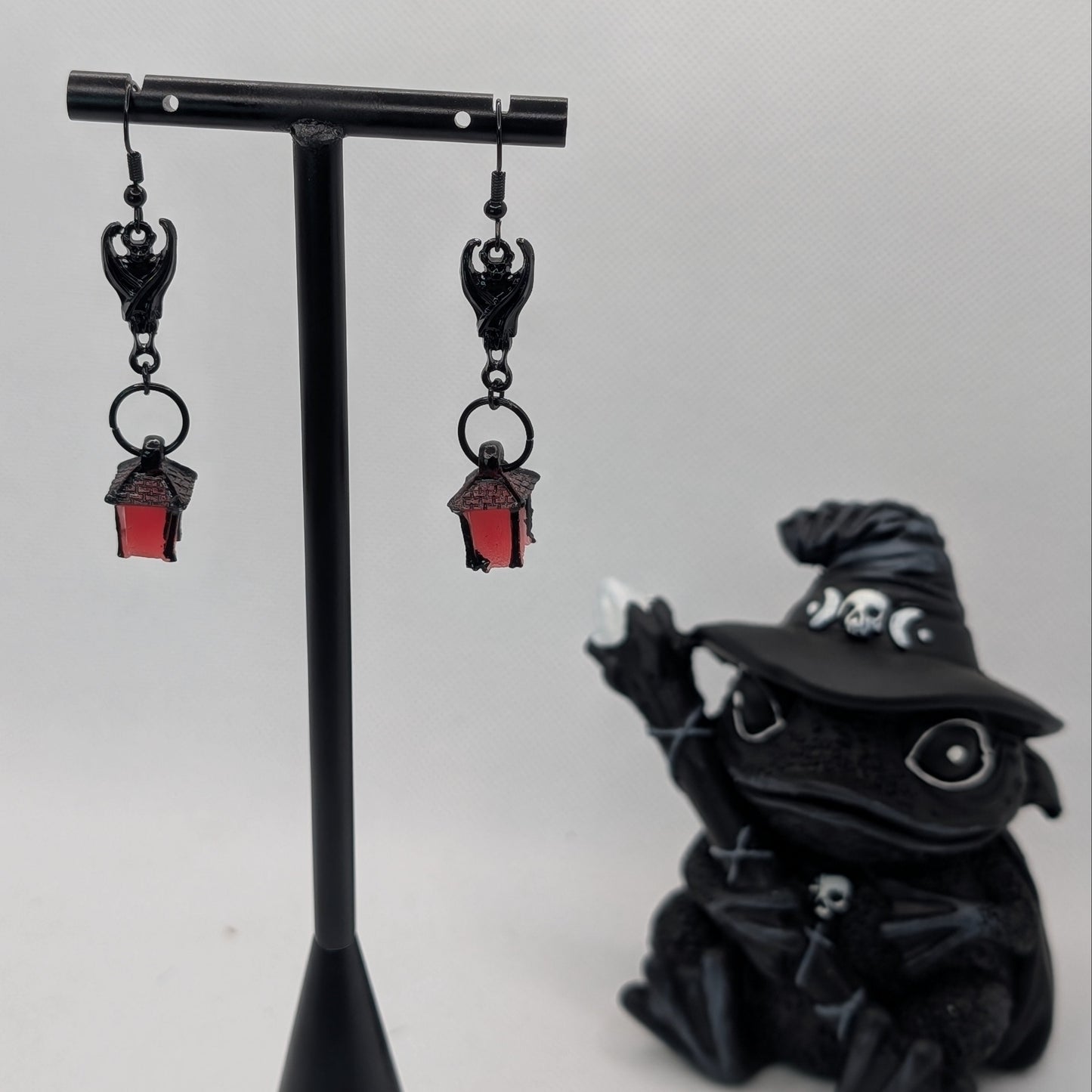 ✨Dreadwick✨ | Glow-in-the-Dark Lantern & Black Bat Earrings
