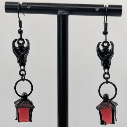 ✨Dreadwick✨ | Glow-in-the-Dark Lantern & Black Bat Earrings