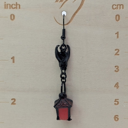 ✨Dreadwick✨ | Glow-in-the-Dark Lantern & Black Bat Earrings