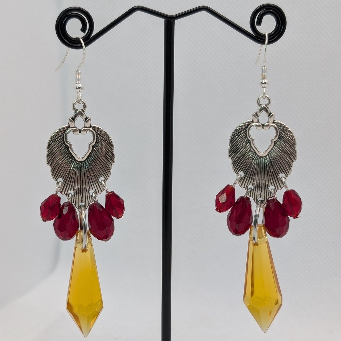 ✨Leonarae✨ | Lion Mane & Faceted Glass Statement Earrings
