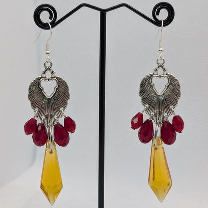 ✨Leonarae✨ | Lion Mane & Faceted Glass Statement Earrings
