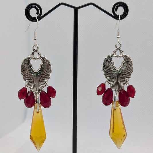 ✨Leonarae✨ | Lion Mane & Faceted Glass Statement Earrings