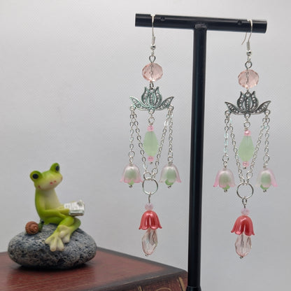 ✨Bellotusae✨ | Lotus Flower Chandelier Earrings | 7 Color Variants