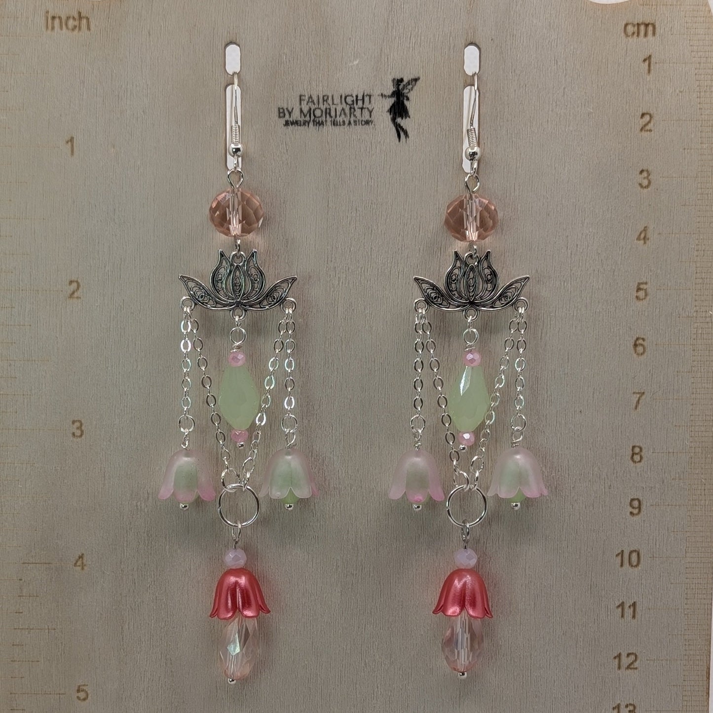 ✨Bellotusae✨ | Lotus Flower Chandelier Earrings | 7 Color Variants