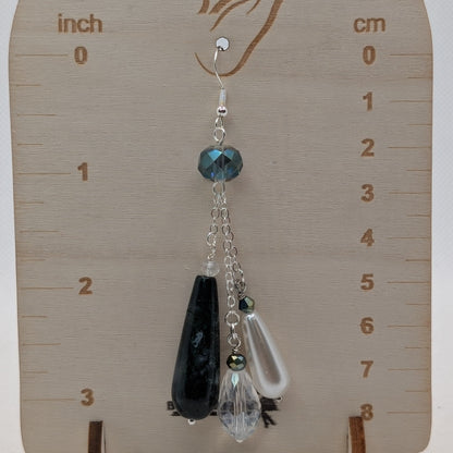 ✨Pendulithae✨ | Genuine Gemstone & Glass Chain-Cascade Earrings | 6 Variants