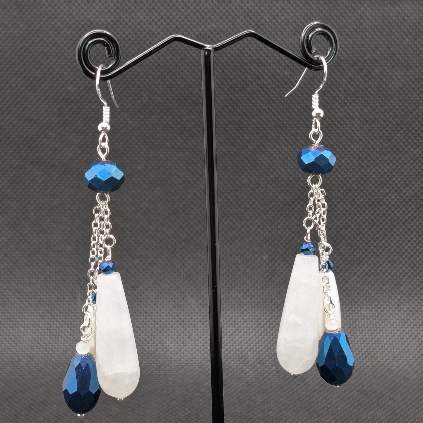 ✨Pendulithae✨ | Genuine Gemstone & Glass Chain-Cascade Earrings | 6 Variants