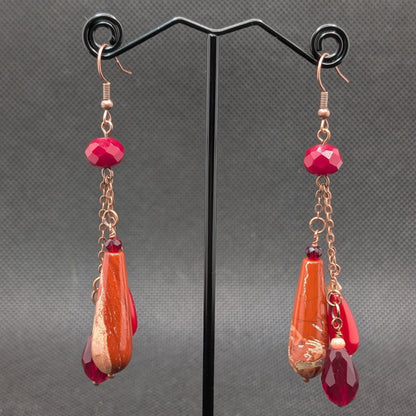 ✨Pendulithae✨ | Genuine Gemstone & Glass Chain-Cascade Earrings | 6 Variants