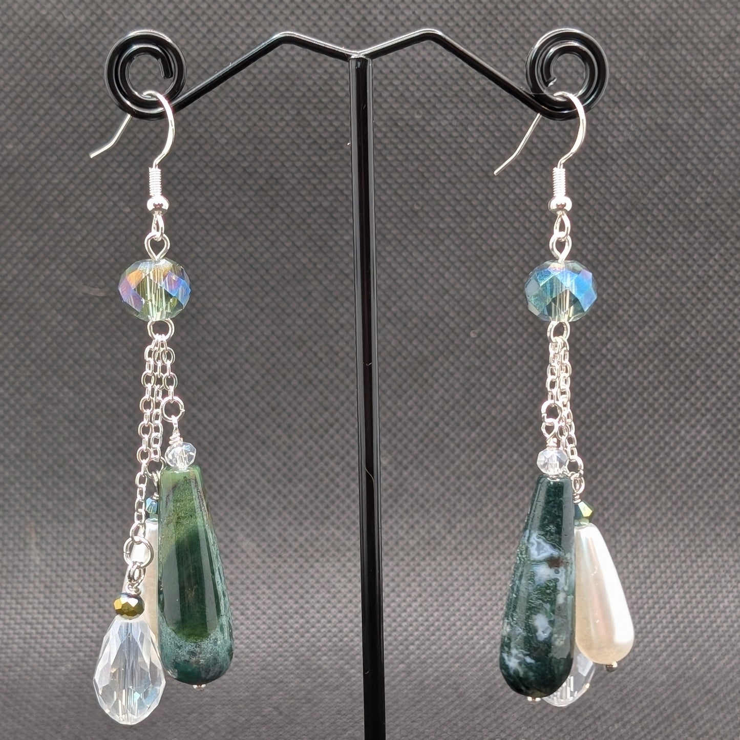 ✨Pendulithae✨ | Genuine Gemstone & Glass Chain-Cascade Earrings | 6 Variants