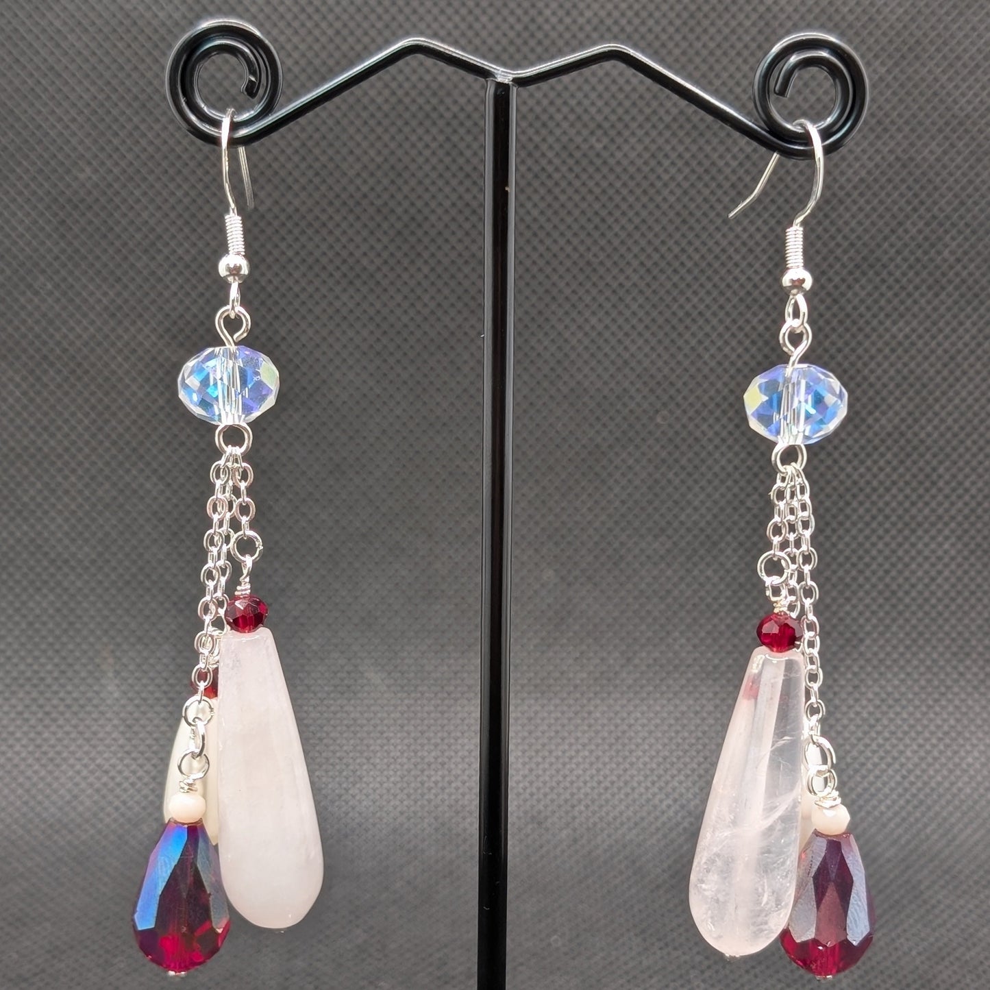 ✨Pendulithae✨ | Genuine Gemstone & Glass Chain-Cascade Earrings | 6 Variants