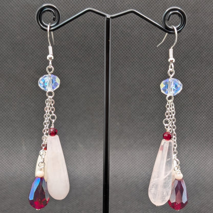 ✨Pendulithae✨ | Genuine Gemstone & Glass Chain-Cascade Earrings | 6 Variants