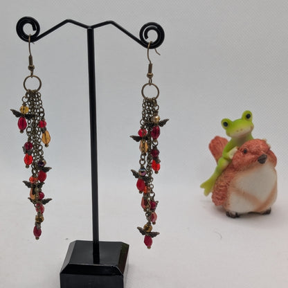 ✨Sandspout Omen✨| Crimson Storm Rainveil Cascade Earrings