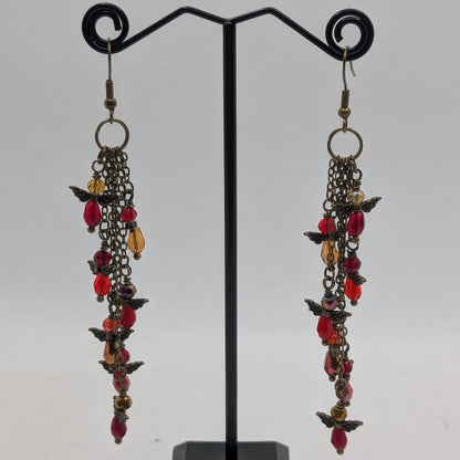 ✨Sandspout Omen✨| Crimson Storm Rainveil Cascade Earrings
