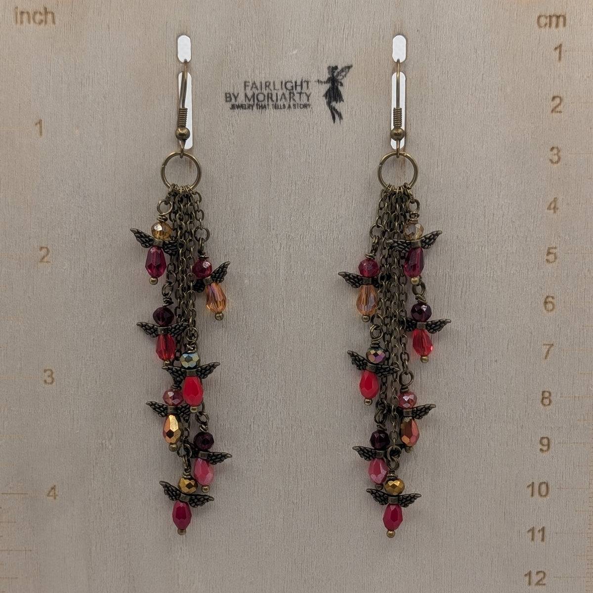 ✨Sandspout Omen✨| Crimson Storm Rainveil Cascade Earrings