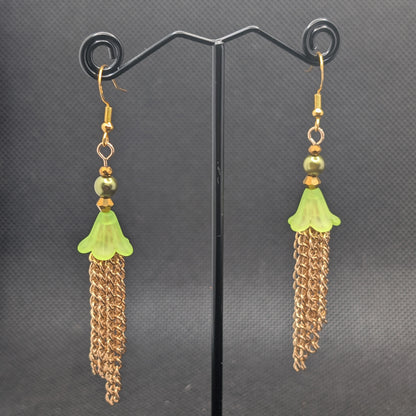✨Bloomdeluge✨ | Flower & Chain Fringe Earrings