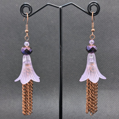 ✨Torrentblossoms✨ | Flower & Cascading Chain Fringe Earrings
