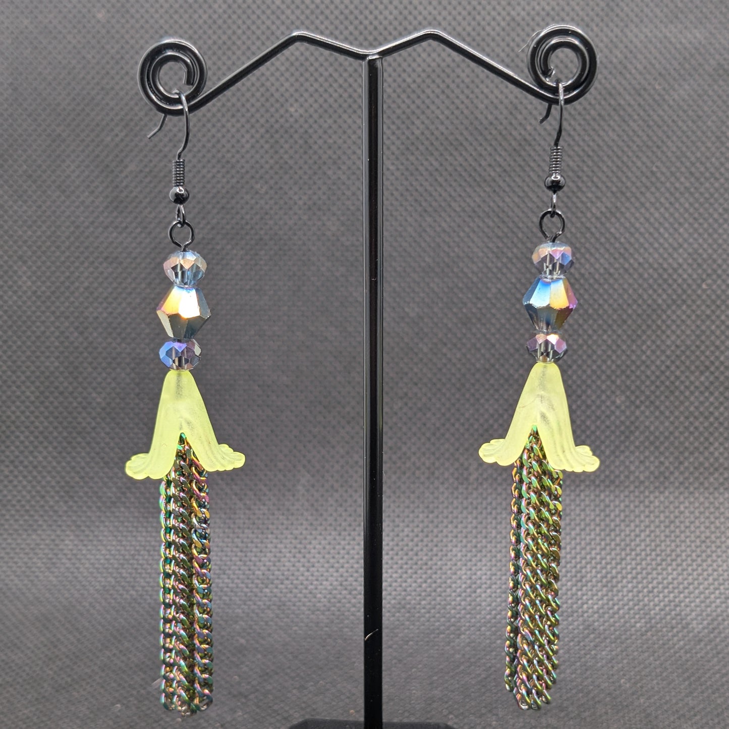 ✨Torrentblossoms✨ | Flower & Cascading Chain Fringe Earrings