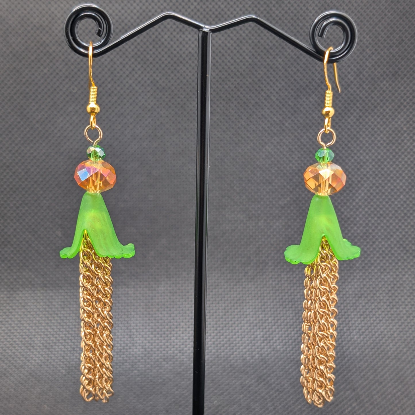 ✨Torrentblossoms✨ | Flower & Cascading Chain Fringe Earrings