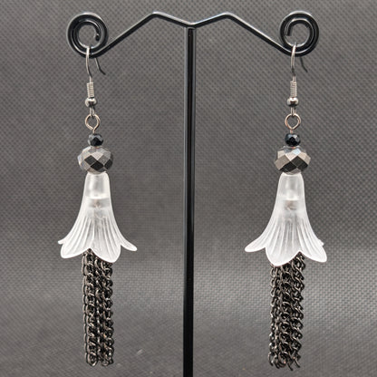 ✨Torrentblossoms✨ | Flower & Cascading Chain Fringe Earrings