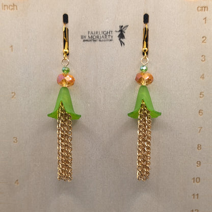 ✨Torrentblossoms✨ | Flower & Cascading Chain Fringe Earrings