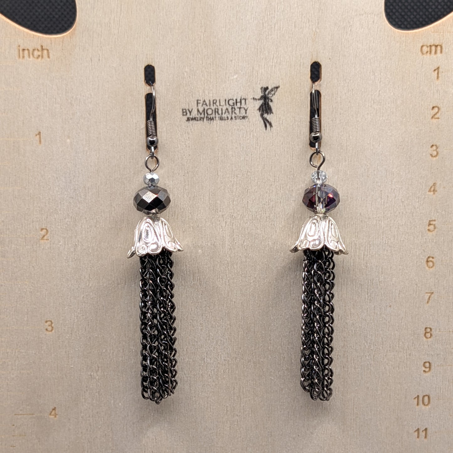 ✨Torrentblossoms✨ | Flower & Cascading Chain Fringe Earrings