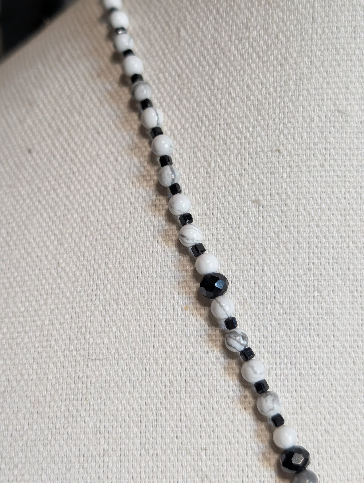 ✨Corvignette✨ | Howlite & Black Tourmaline Raven Cameo Necklace