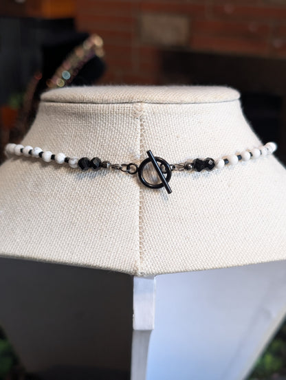 ✨Corvignette✨ | Howlite & Black Tourmaline Raven Cameo Necklace