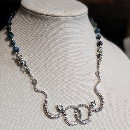 ✨Vipersheen✨ | Green Tiger's Eye Snake Statement Necklace