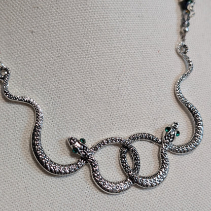 ✨Vipersheen✨ | Green Tiger's Eye Snake Statement Necklace