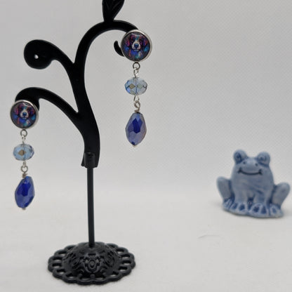 ✨The Bestae✨ | Animal Portrait Cabochon & Glass Drop Earrings