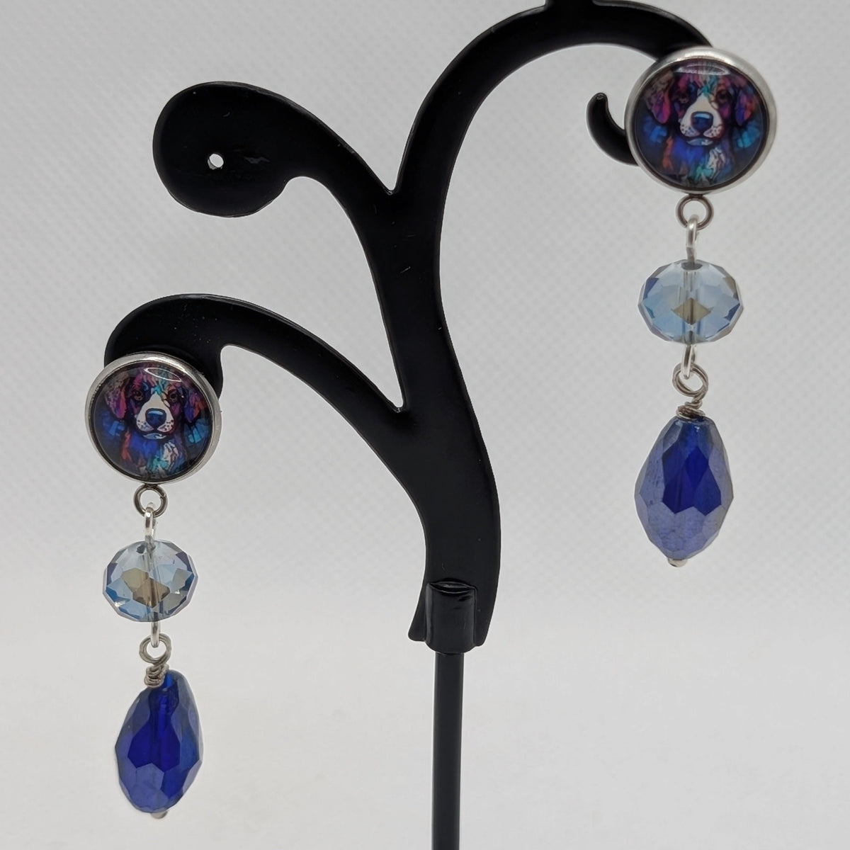 ✨The Bestae✨ | Animal Portrait Cabochon & Glass Drop Earrings