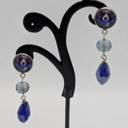 ✨The Bestae✨ | Animal Portrait Cabochon & Glass Drop Earrings
