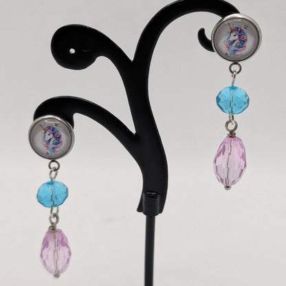 ✨The Bestae✨ | Animal Portrait Cabochon & Glass Drop Earrings