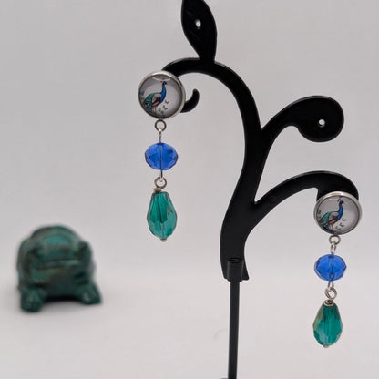 ✨The Bestae✨ | Animal Portrait Cabochon & Glass Drop Earrings