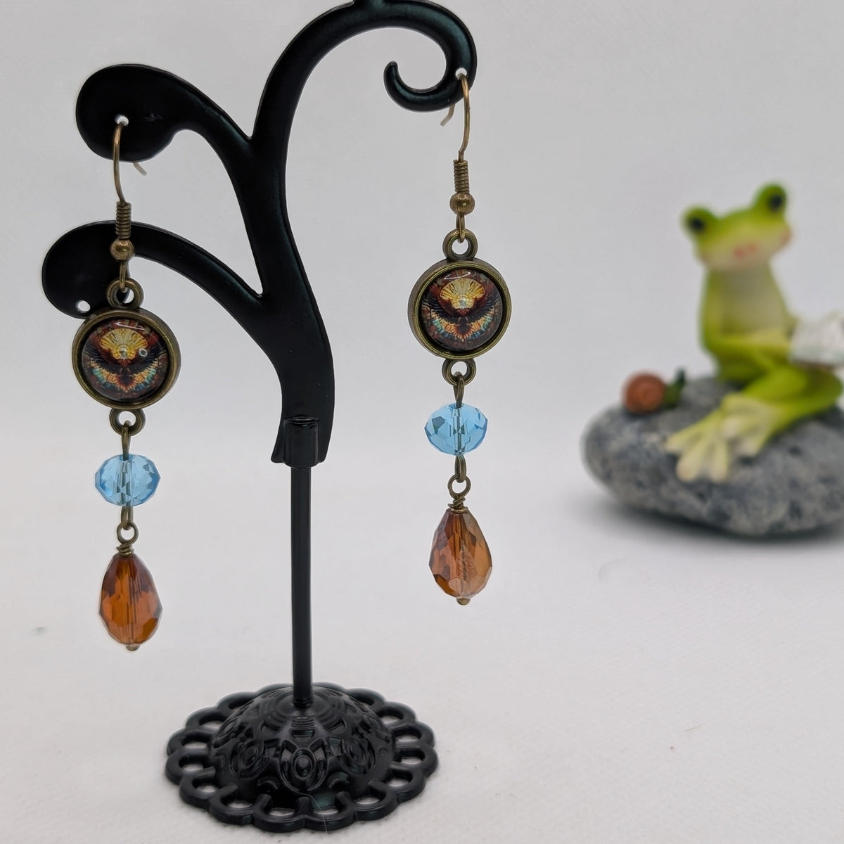 ✨Curiettes✨ | Miniature Faewilde Portrait & Glass Drop Earrings