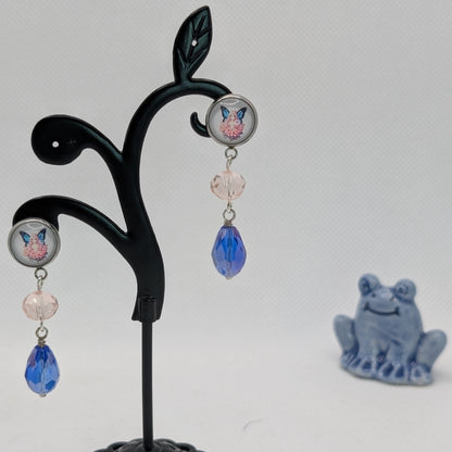 ✨Faeffigies✨ | Fairy Portrait & Faceted Glass Drop Earrings