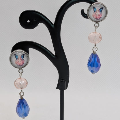 ✨Faeffigies✨ | Fairy Portrait & Faceted Glass Drop Earrings